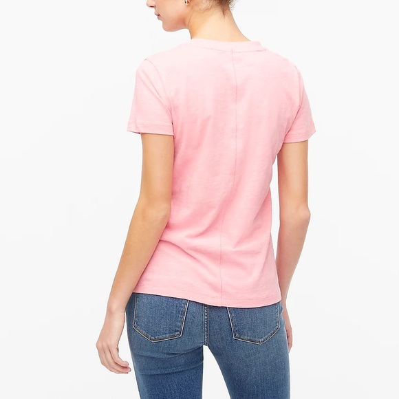 J. CREW Girlfriend Tee Crewneck Neon Capri Short Sleeve T-Shirt - Picture 4 of 10
